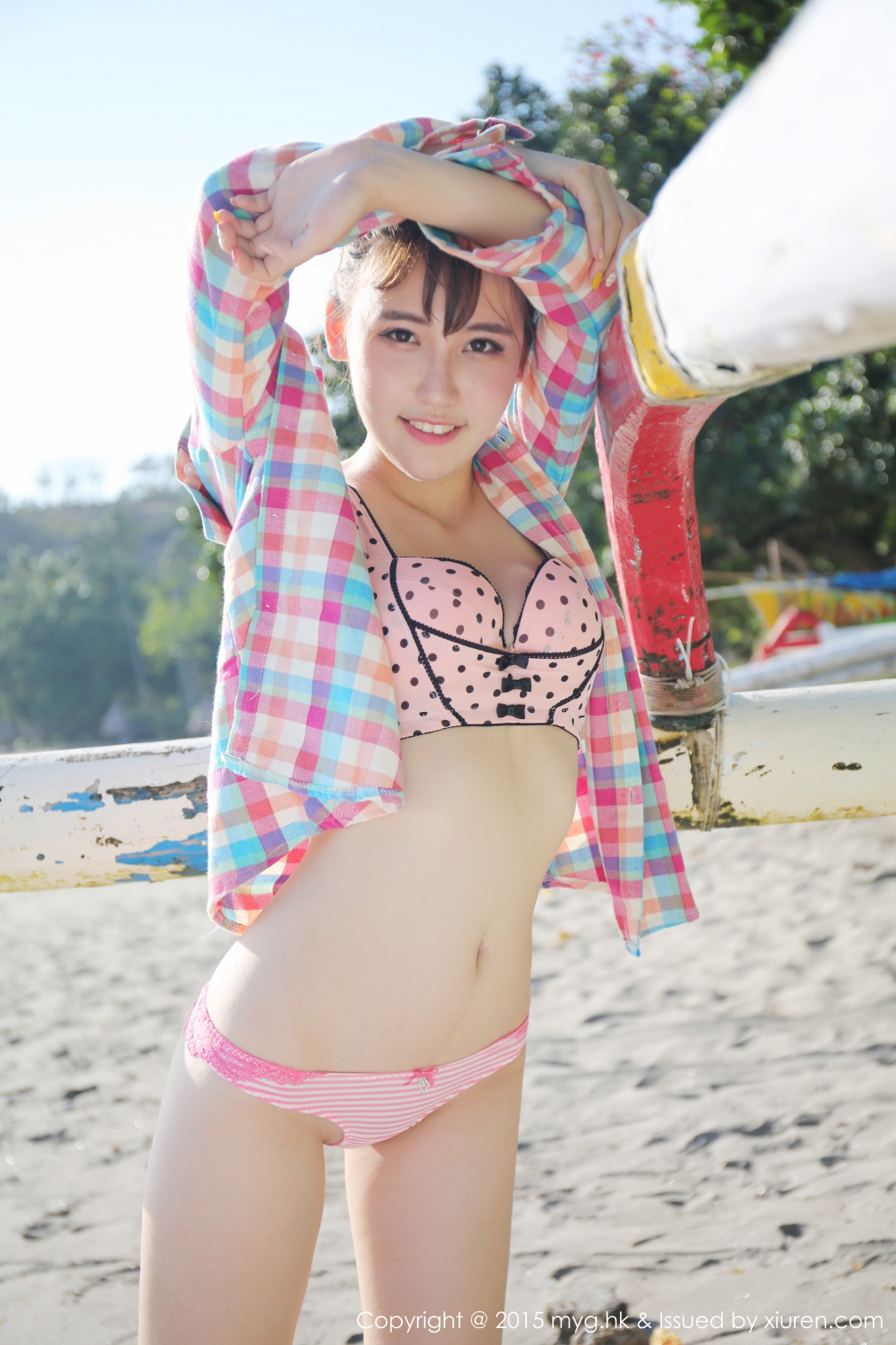 熊吖BOBO [MyGirl美媛馆]高清写真图2015.10.02 VOL.158沙滩比基尼清新养眼 熊吖BOBO女神私房照|福利社