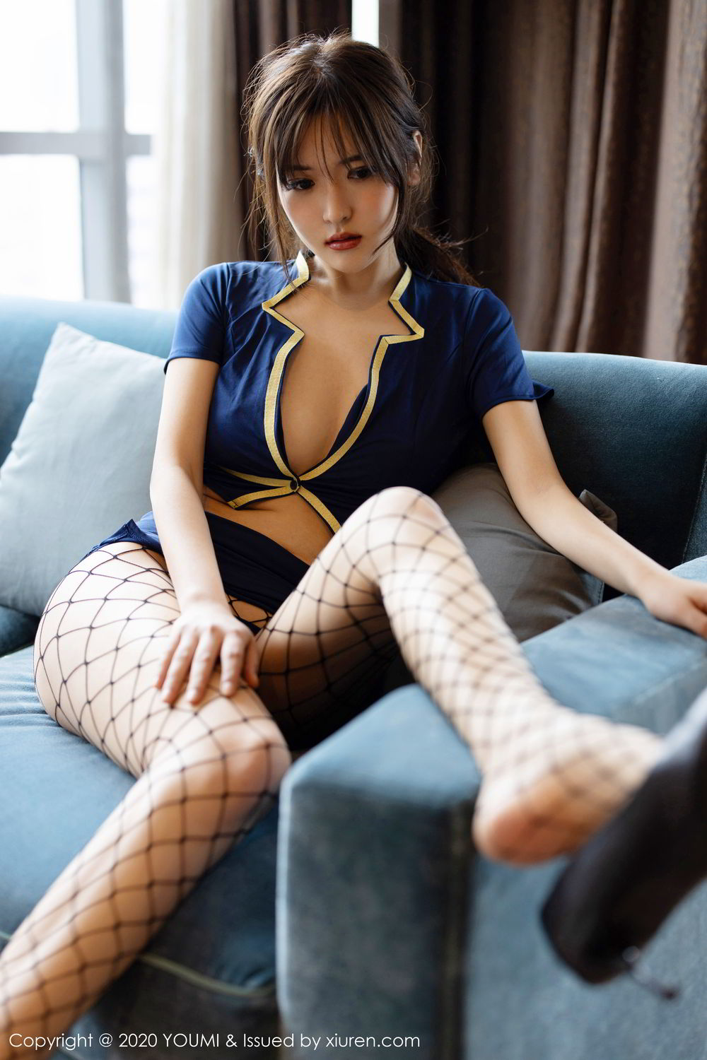 [YOUMI]高清写真图 2020.04.01 VOL.445 白露小猪尤蜜荟制服 白露小猪女神私房照 - 福利社模特@白露小猪 发布，情趣制服与魅惑网袜之下的曼妙娇躯楚楚动人，希望大家喜欢和多多支持。|福利社