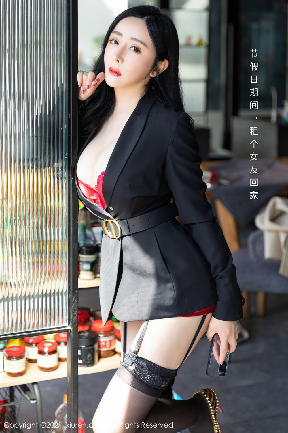 [XiuRen]高清写真图 2021.03.01 No.3148 允爾秀人网波涛胸涌内衣黑丝 允薾女神私房照 - 福利社模特@允爾 发布，元宵节剧情主题系列，节日期间租了个女友回家，猩红内衣与蕾丝吊袜更为娇媚动人的气息媚态呈现，共58P，希望大家喜欢和多多支持。|福利社